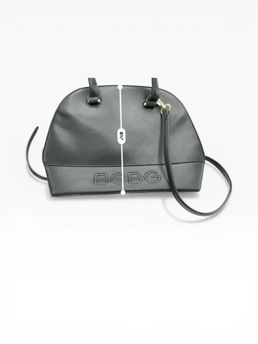 BCBG Black Dome Satchel with Detachable Crossbody Strap
